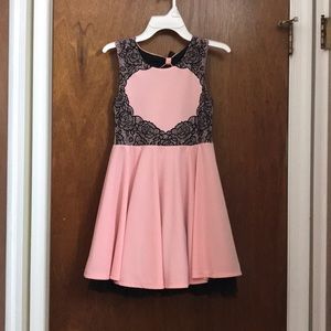 Pink and black girls dress